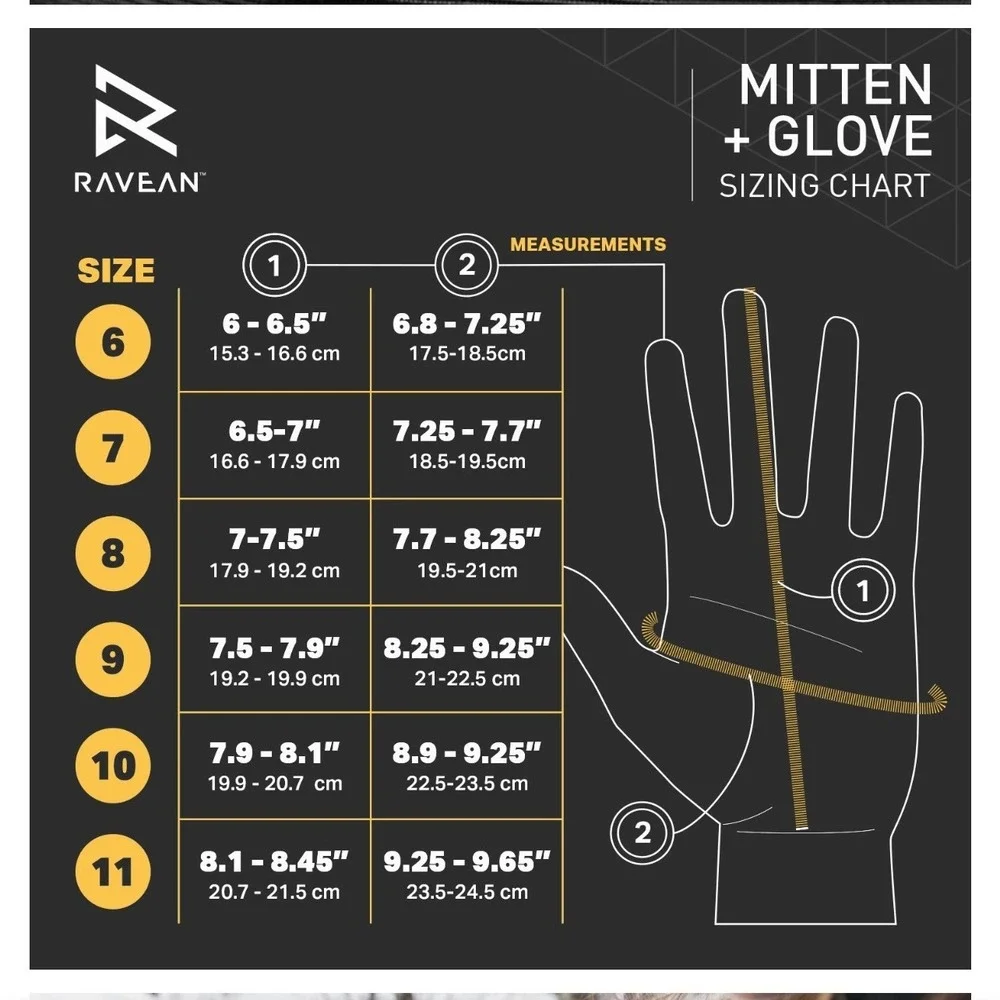 Ravean Mittens Winter Snow Ski Gloves Hydrotex Thinsulate Size 7